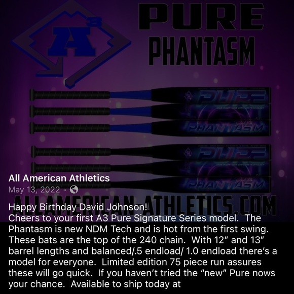 27oz Lazer Dave Phantasm Pure slow pitch bat - Picture 9 of 9